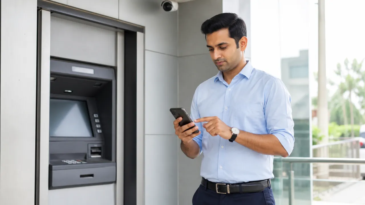 Indian salaried man contacting his bank after an ATM retained his debit card