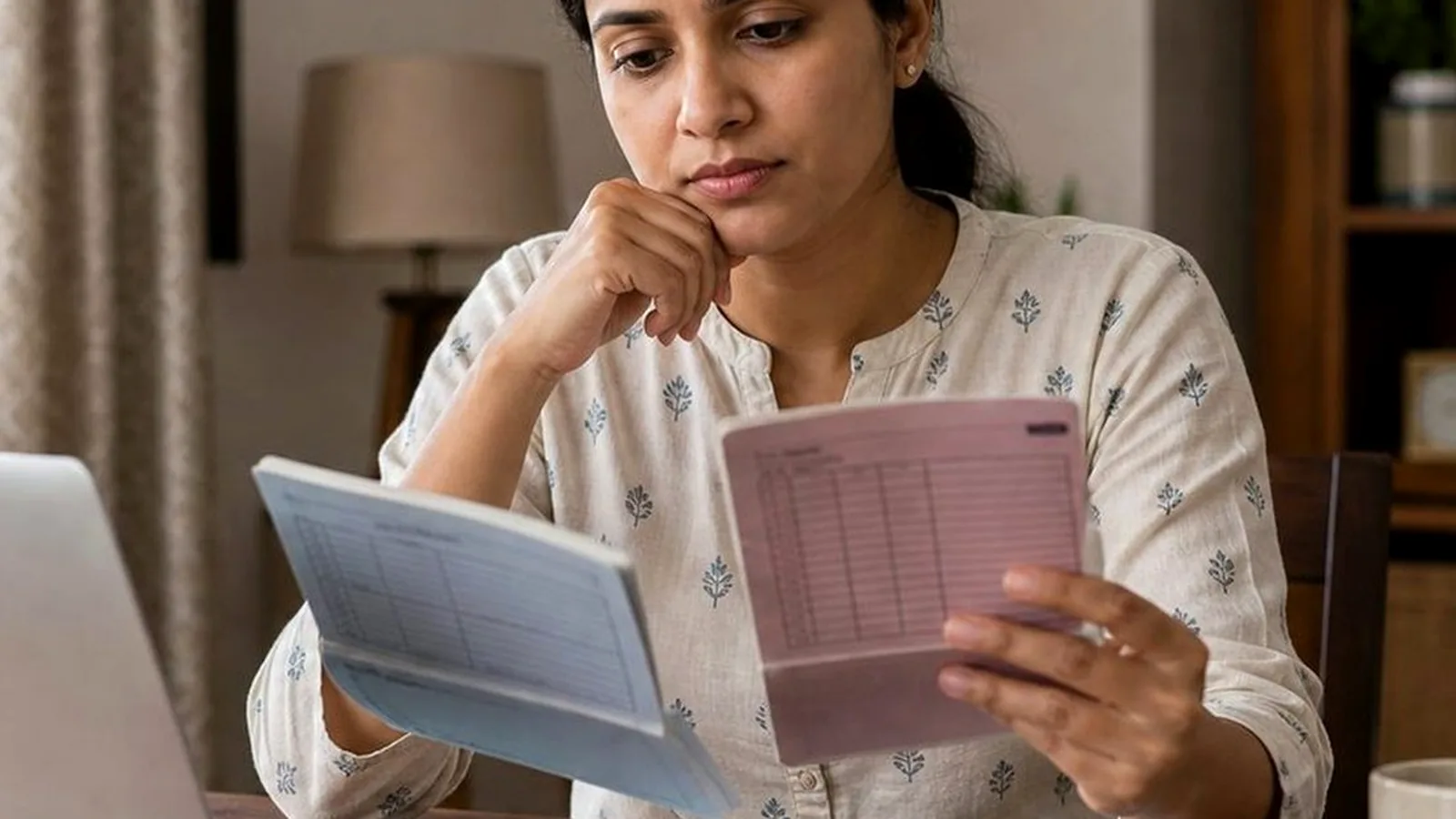 Indian card user comparing rewards, annual fee waiver conditions, and everyday spending categories on a bank app