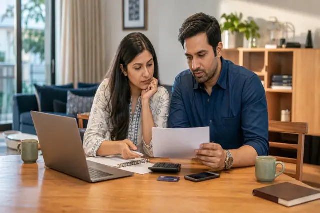Indian cardholder reviewing card-linked borrowing and repayment costs