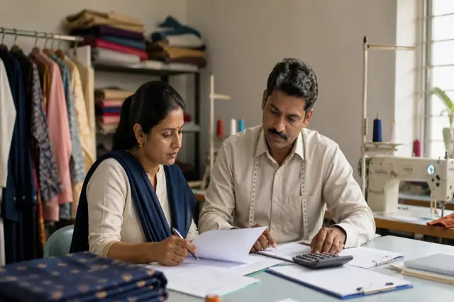 Indian MSME owner planning enterprise funding and repayment