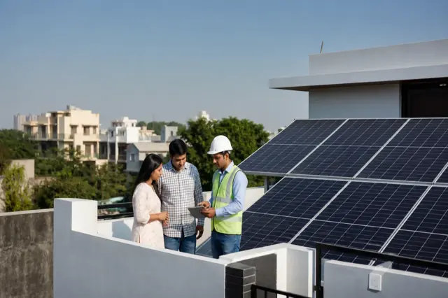 Indian homeowner reviewing rooftop solar costs and financing