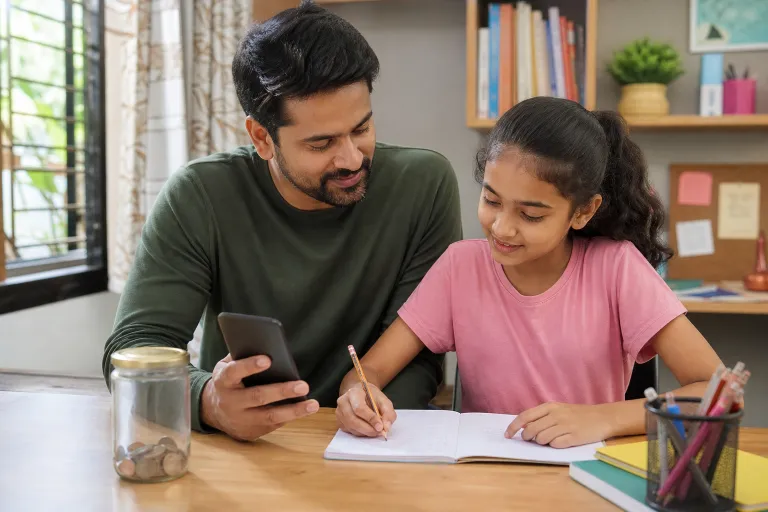 Indian family planning regular savings for a future education goal